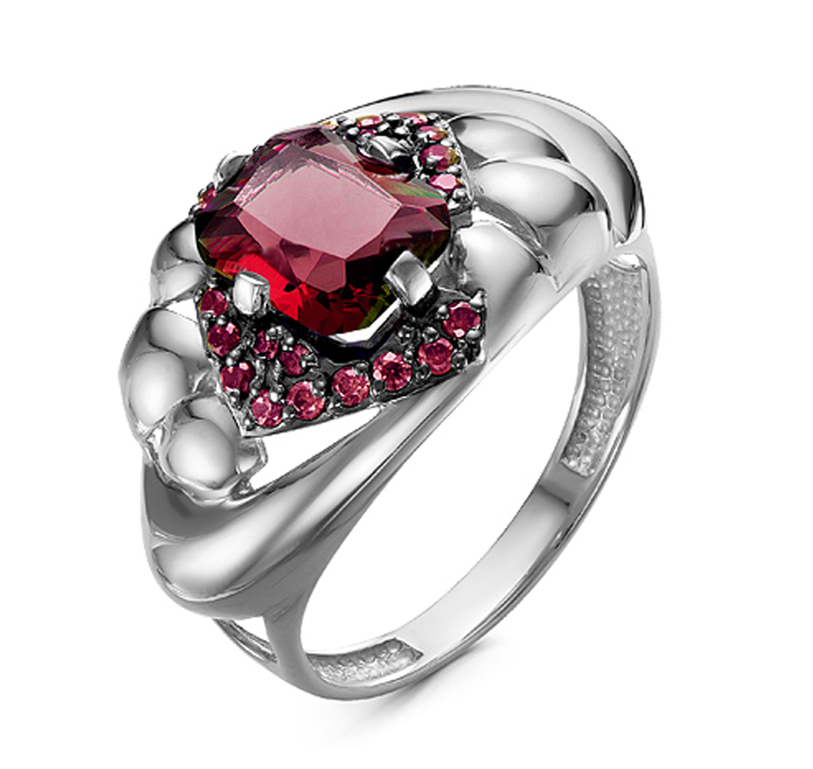 Кольцо из серебра с фианитами