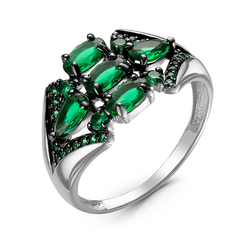 Кольцо из серебра с кварцами