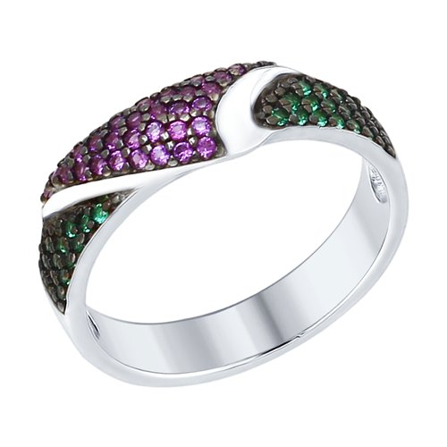 Кольцо из серебра с фианитами