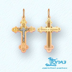 Крест из комбинированного золота