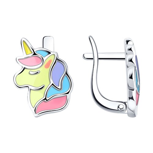 серьги из серебра с эмалью