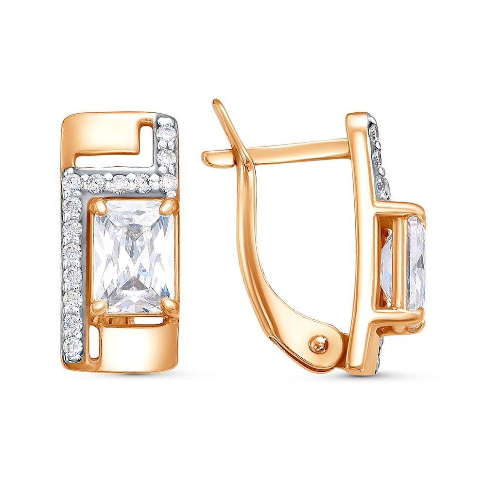 Серьги из серебра с фианитами