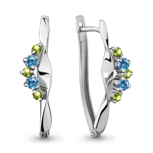 Серьги из серебра с топазами swiss