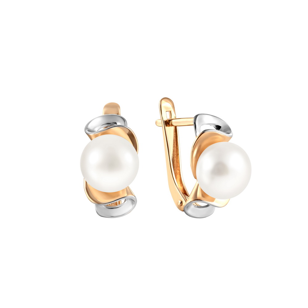 Серьги из золота с жемчугом