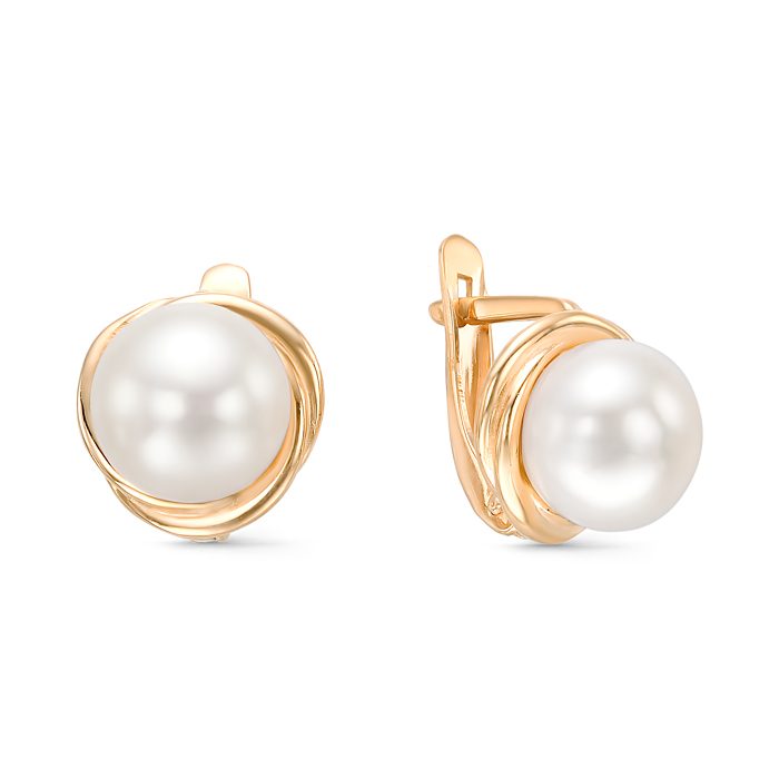 Серьги из золота с жемчугом