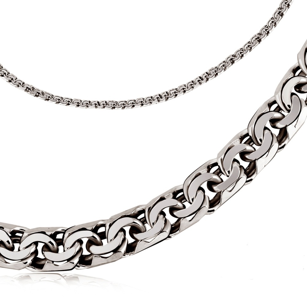 Браслет из серебра с чернением плетение "Бисмарк"