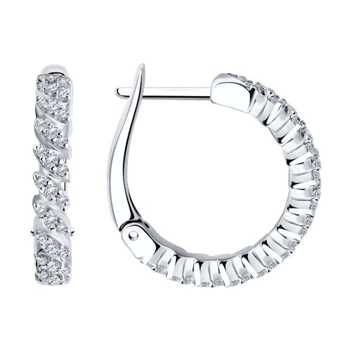 серьги из серебра с фианитами