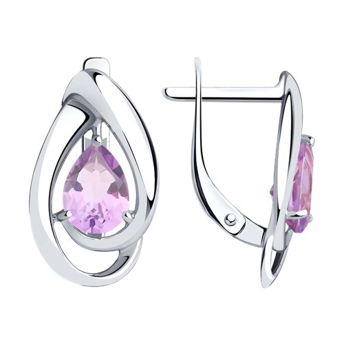 серьги из серебра с аметистами