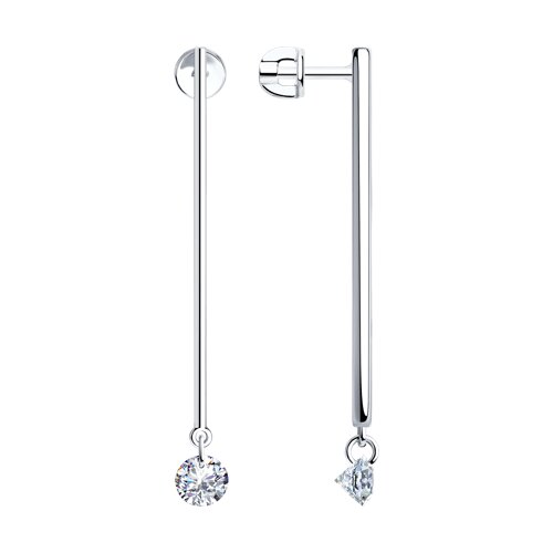 серьги из серебра с фианитами