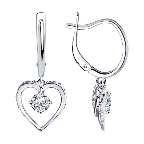 серьги из серебра с фианитами