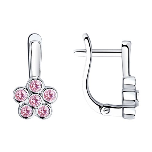 серьги из серебра с фианитами