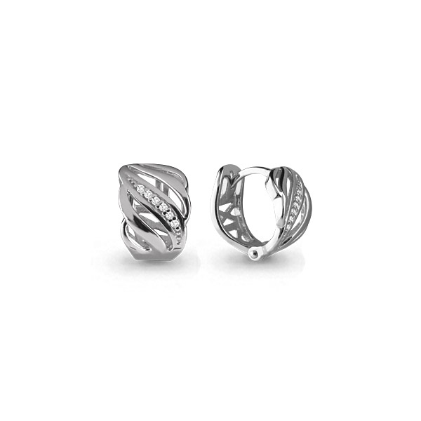 Серьги из серебра с фианитами