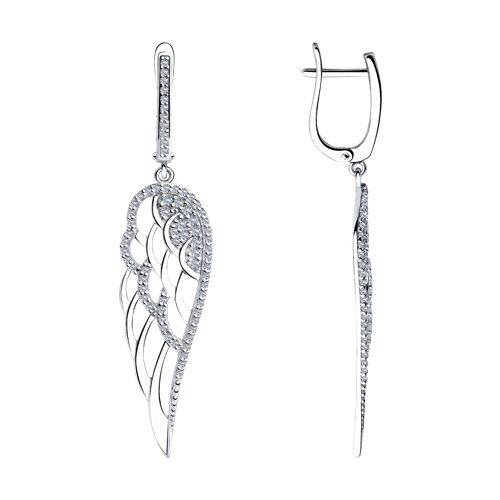 серьги из серебра с фианитами
