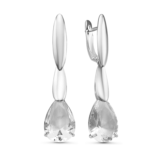 Серьги из серебра с фианитами
