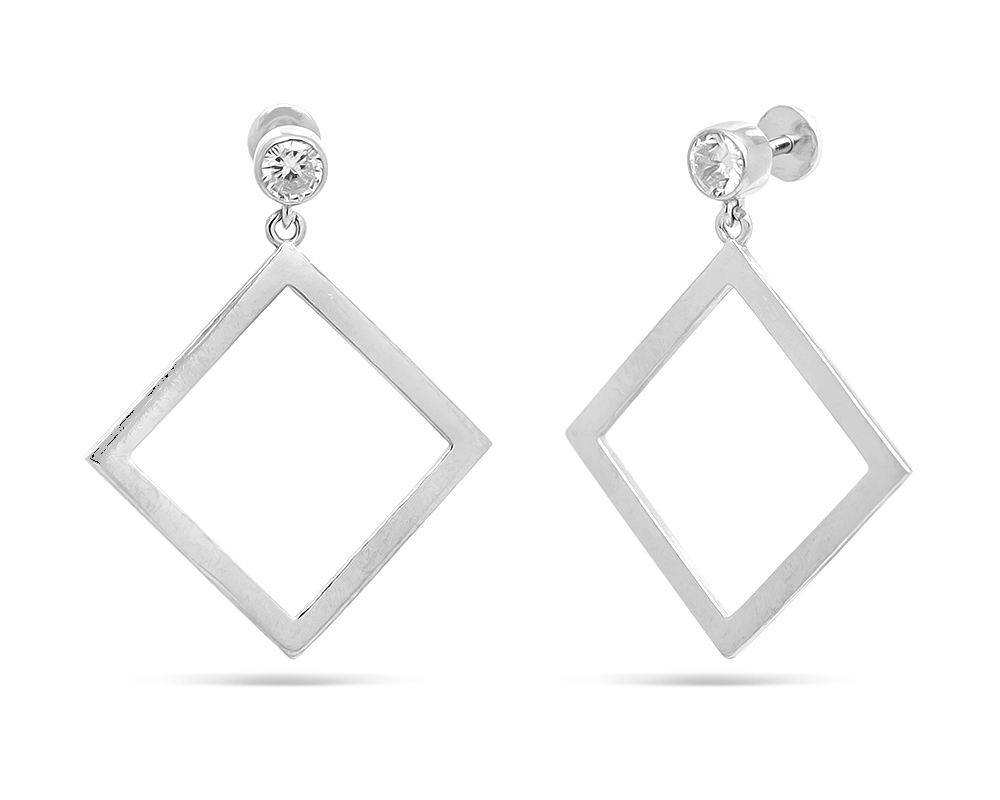 Серьги из серебра с цирконом