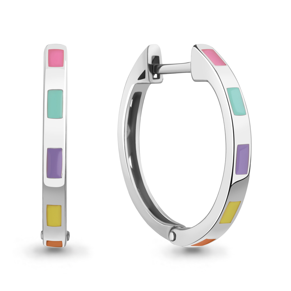 Серьги из серебра с эмалью