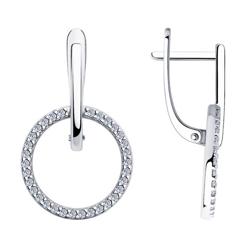 серьги из серебра с фианитами