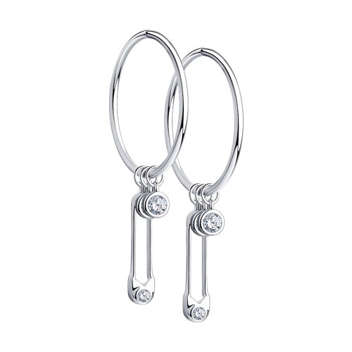 серьги из серебра с фианитами