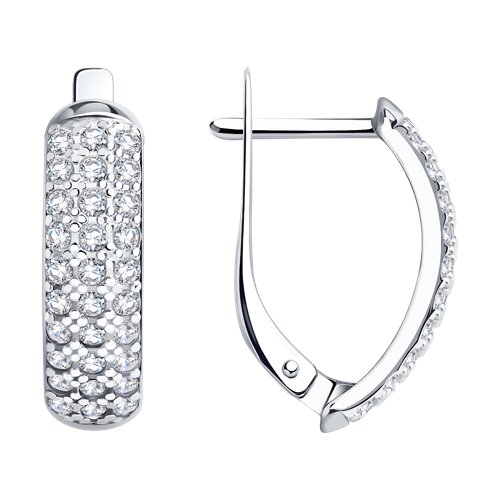 серьги из серебра с фианитами