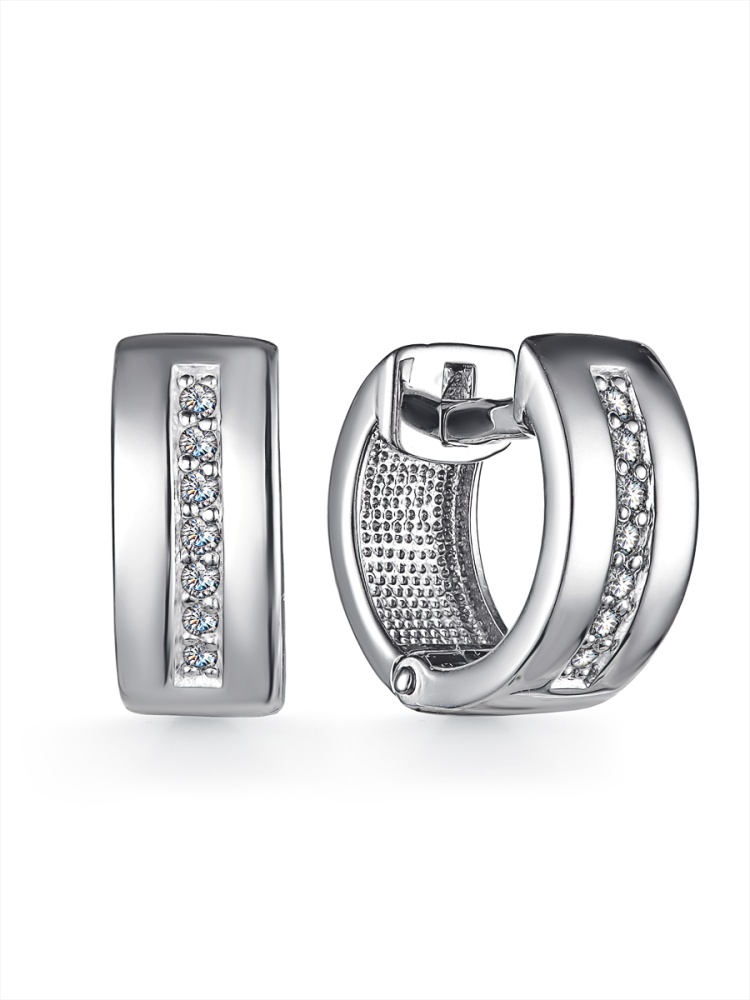 Серьги из серебра с фианитами