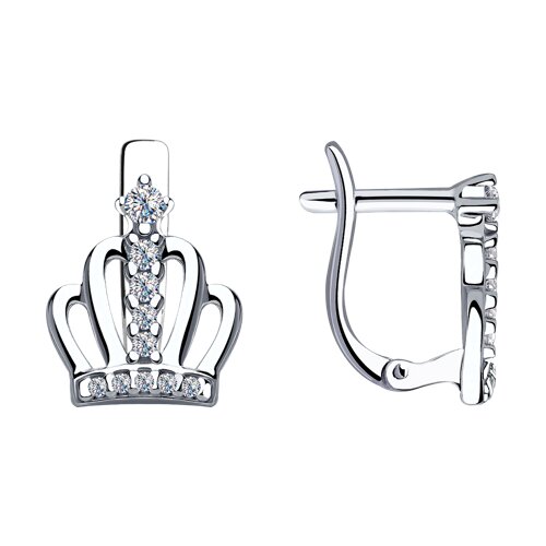 серьги из серебра с фианитами