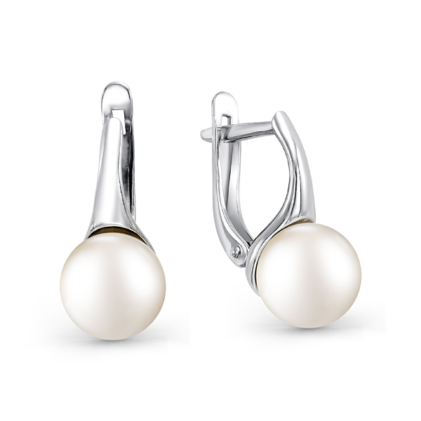 Серьги из серебра с жемчугом