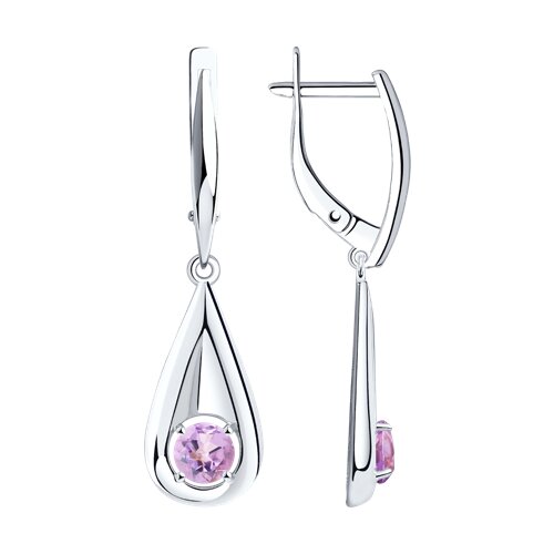 серьги из серебра с аметистами