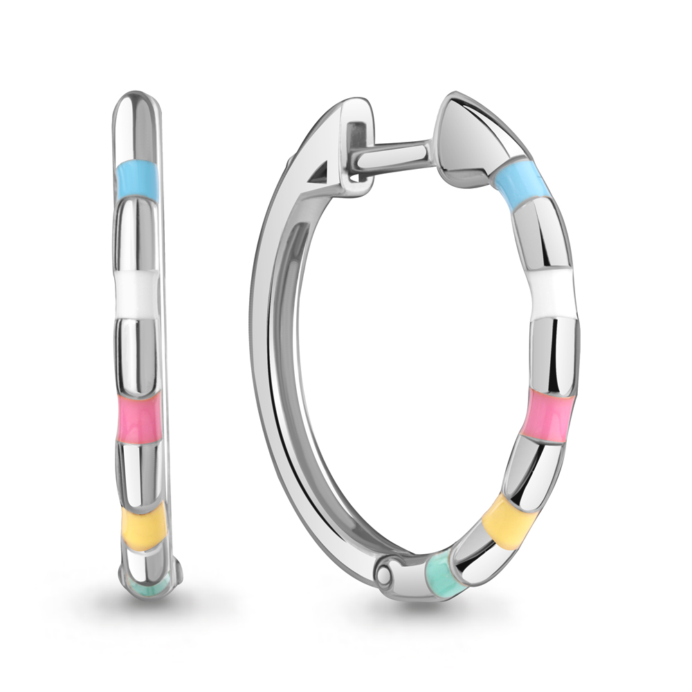 Серьги из серебра с эмалью