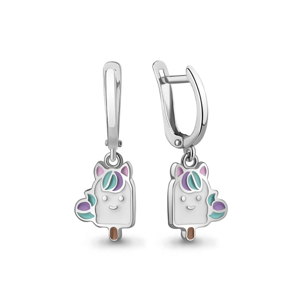 Серьги из серебра с эмалью