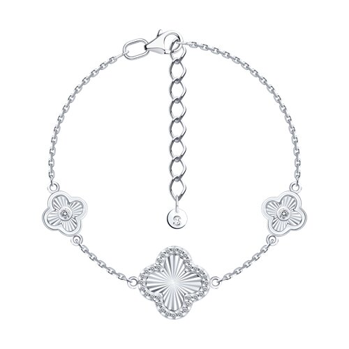 браслет из серебра с фианитами