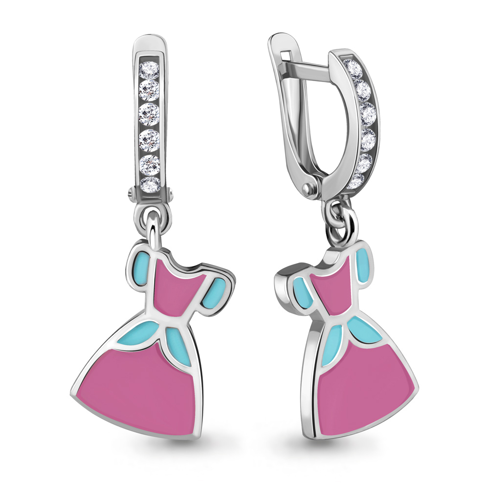 Детские серьги из серебра с фианитами