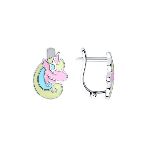 серьги из серебра с эмалью