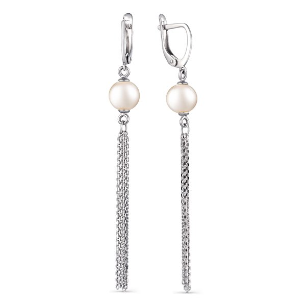 Серьги из серебра с жемчугом