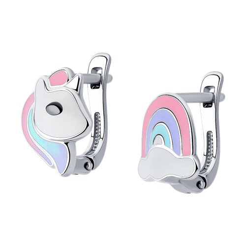 серьги из серебра с эмалью