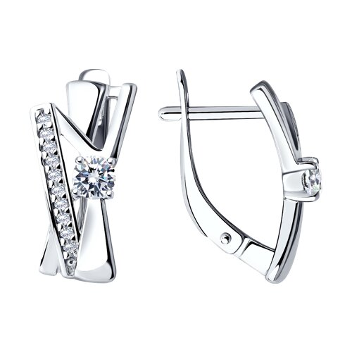 серьги из серебра с фианитами