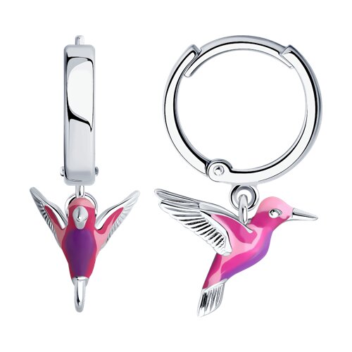 серьги из серебра с эмалью