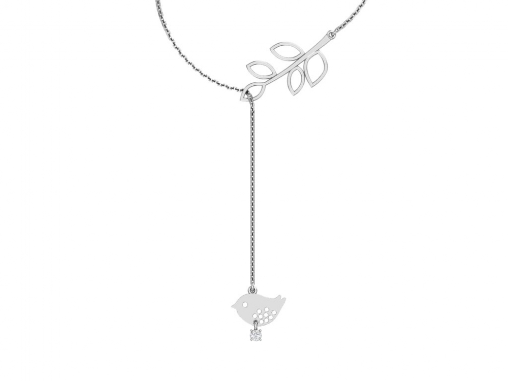 Колье из серебра с фианитом