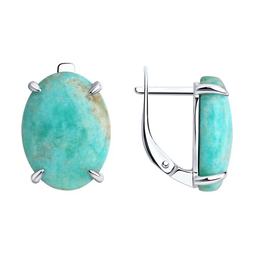 серьги из серебра с амазонитом