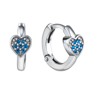 Серьги из серебра с фианитами