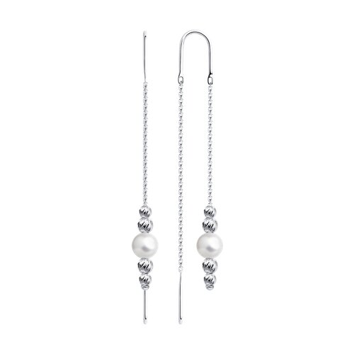 серьги из серебра с синтетическим жемчугом