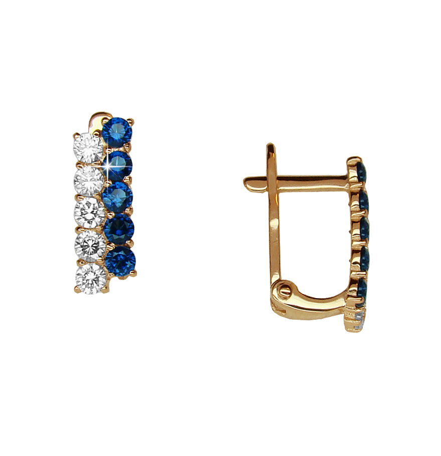 Серьги из золота с фианитами