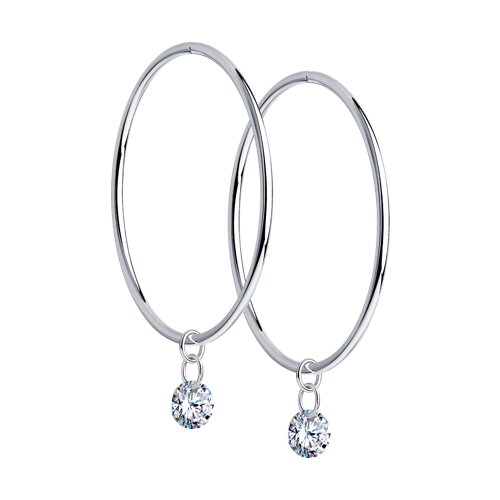 серьги из серебра с фианитами
