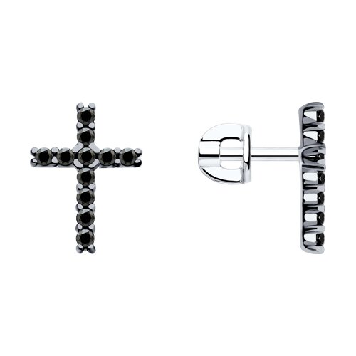 серьги из серебра с фианитами