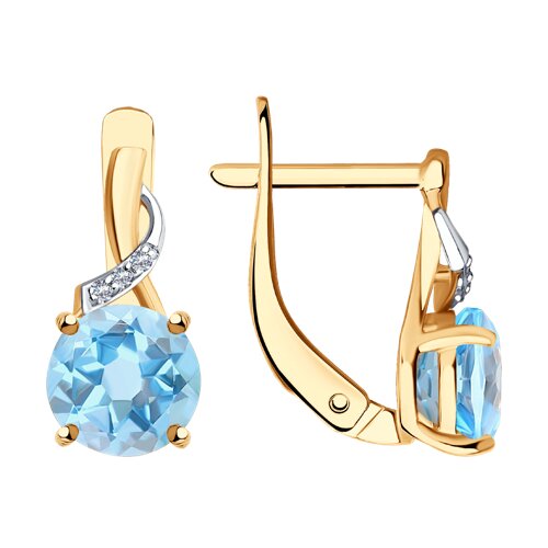 серьги золотые пробы 585 с топазом