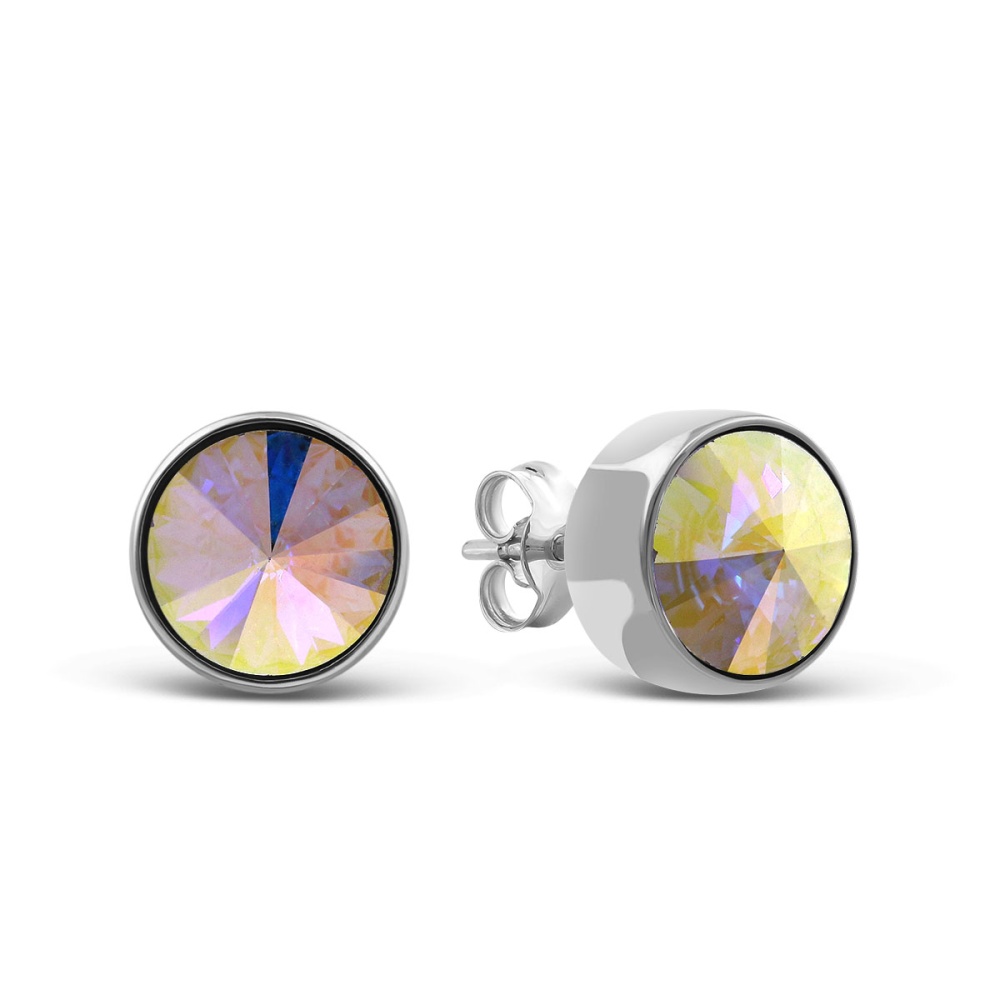 Серьги-пусеты из серебра с фианитами SWAROVSKI