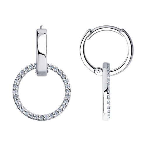 серьги из серебра с фианитами