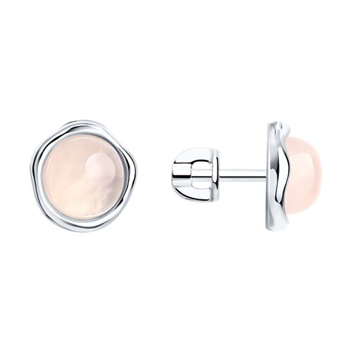 серьги из серебра с кварцами