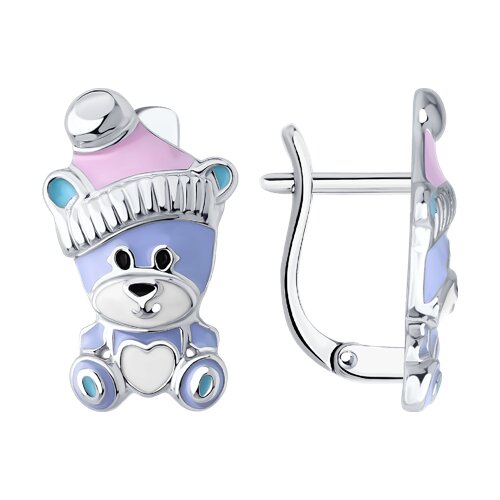 серьги из серебра с эмалью