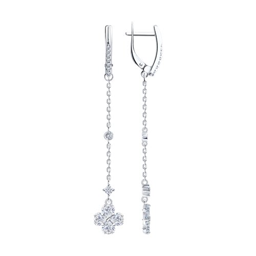 серьги из серебра с фианитами