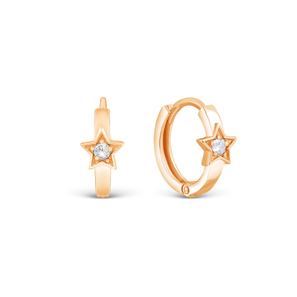Серьги из серебра с фианитами